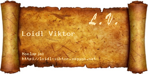 Loidl Viktor névjegykártya